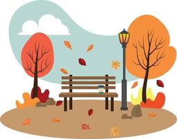 autunno parco. caffè nel il parco. caldo autunno. vettore illustrazione.