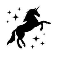 vettore piatto unicorno silhouette