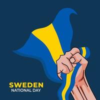 festa nazionale della svezia. celebrato ogni anno il 6 giugno in Svezia. felice festa nazionale della libertà. bandiera svedese. poster design patriottico. illustrazione vettoriale