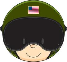 carino cartone animato Stati Uniti d'America militare aviazione combattente pilota personaggio vettore