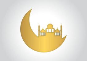 sfondo decorativo ramadan kareem in oro e bianco vettore