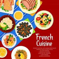 francese cucina menù coperchio, vettore Francia pasti