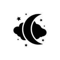 Luna e stelle icona vettore . notte illustrazione cartello. sognare simbolo. dormire logo.