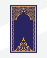 islamico preghiera blu stuoia design. vettore