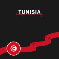 vettore del giorno dell'indipendenza con le bandiere della tunisia.