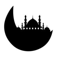 mezzaluna Luna e moschea islamico decorazione vettore