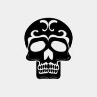 vettore icona impostato di decorato cranio - tradizione nel Messico, nero icone isolato su bianca