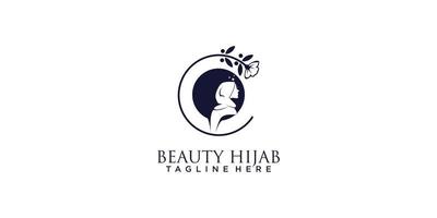 bellezza hijab memorizzare logo icona idea per attività commerciale vettore