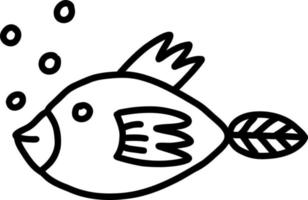 pesce carino. illustrazione vettoriale nello stile di un doodle