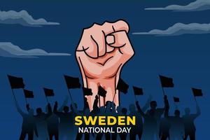 festa nazionale della svezia. celebrato ogni anno il 6 giugno in Svezia. felice festa nazionale della libertà. bandiera svedese. vettore
