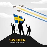 festa nazionale della svezia. celebrato ogni anno il 6 giugno in Svezia. felice festa nazionale della libertà. bandiera svedese. vettore