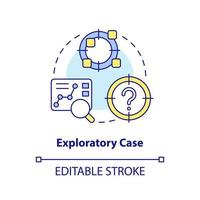 esplorativo Astuccio concetto icona. identificare obiettivi per ricerca. genere di eventi studia astratto idea magro linea illustrazione. isolato schema disegno. modificabile ictus vettore