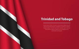 onda bandiera di trinidad e tobago con copyspace sfondo. vettore