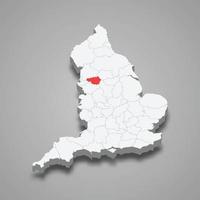 maggiore Manchester contea Posizione entro Inghilterra 3d carta geografica vettore