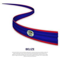 sventolando il nastro o lo striscione con la bandiera del belize vettore