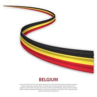 sventolando il nastro o lo striscione con la bandiera del Belgio vettore