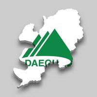 3d isometrico carta geografica di daegu è un' regione di Sud Corea vettore
