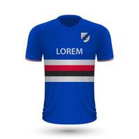 realistico calcio camicia sampdoria vettore