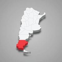 Santa Cruz regione Posizione entro argentina 3d carta geografica vettore