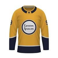 realistico ghiaccio hockey camicia di nashville, maglia modello vettore