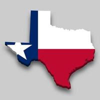 3d isometrico carta geografica di Texas è un' stato di unito stati vettore