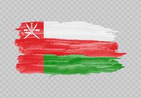 acquerello pittura bandiera di Oman vettore