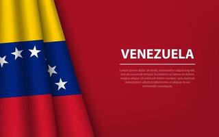 onda bandiera di Venezuela con copyspace sfondo. vettore