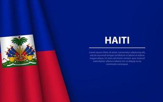 onda bandiera di Haiti con copyspace sfondo. vettore