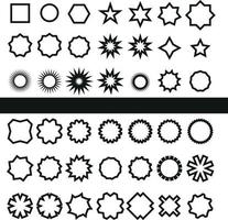 collezione di geometrico forme nel nero e bianca vettore