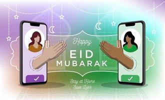 felice celebrazione di eid mubarak vettore