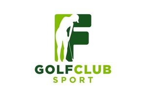 vettore iniziali lettera f con golf creativo geometrico moderno logo design.