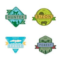 Insieme di modelli di logo di vettore di animali della foresta
