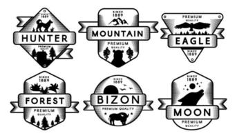raccolta etichette animali e natura set logo vettore