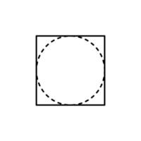 cerchio nel un' rettangolo vettore icona