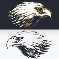 silhouette eagle head sideview stencil disegno isolato clipart vettoriali