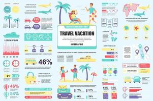 bundle elementi infographic di vacanza di viaggio vettore