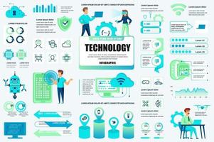 raggruppare elementi di infografica di nuove tecnologie vettore