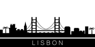 Lisbona dettagliato orizzonte vettore