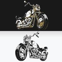 silhouette retrò moto chopper biker stencil isolato set di disegno vettore