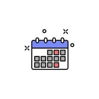 attività commerciale calendario colorato vettore icona