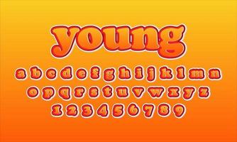 giovane testo alfabeto vettore