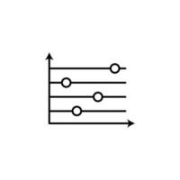 bar grafico linea vettore icona