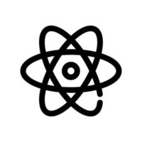 icona dell'atomo in stile contorno vettore