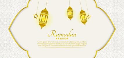 bellissimo modello di sfondo islamico ramadan con colore bianco e oro vettore