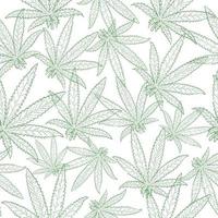 seamless pattern di foglie di marijuana vettore