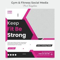 fitness e Palestra allenarsi formazione sociale media inviare e piazza aviatore inviare bandiera modello design vettore