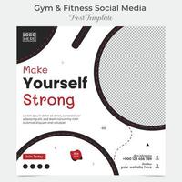 Palestra zona fitness piazza aviatore inviare bandiera e sociale media inviare modello design vettore