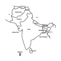Sud Asia schema carta geografica. modificabile vettore eps simbolo illustrazione.