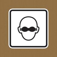 simbolo indossare opaco protezione per gli occhi segno isolato su sfondo bianco, illustrazione vettoriale eps.10