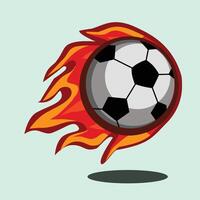 calcio palla nel fiamme logo vettore